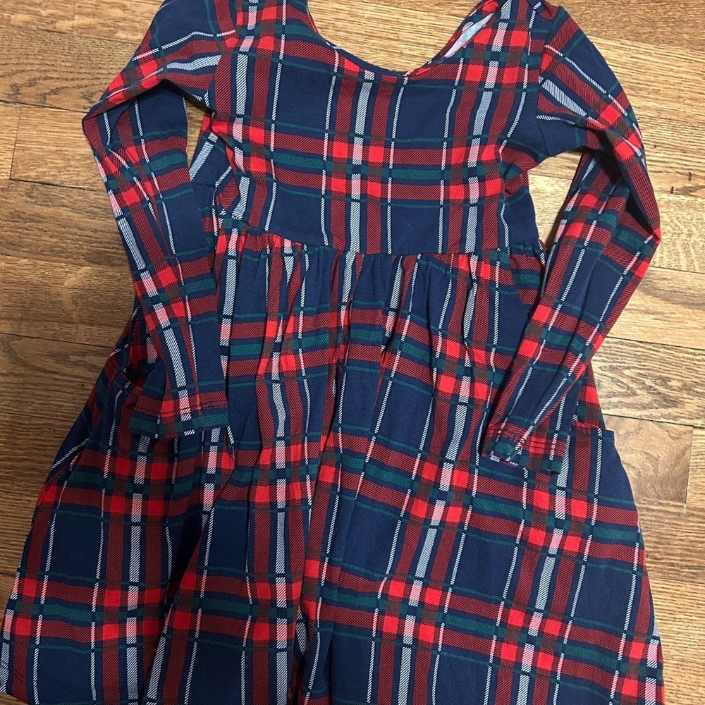 HA Plaid Long Sleeve Kids Dress
